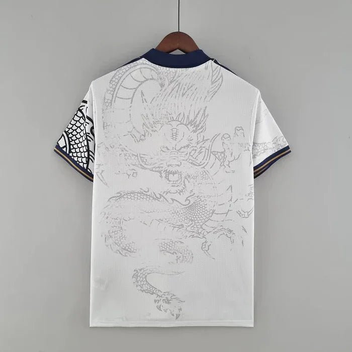 Alternative view of Real Madrid 2023-2024 season special edition white dragon jersey