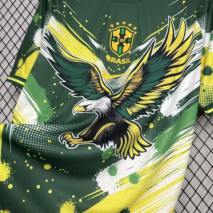 Alternative view of Brazil Concept Green Yellow Eagle Jersey 2024-25
