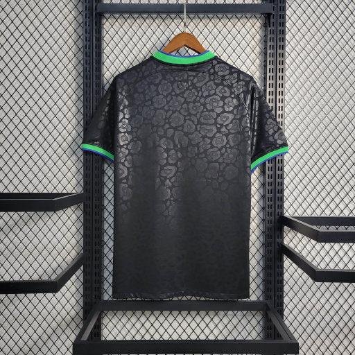 Alternative view of Brazil 22/23 Black Leopard Jersey