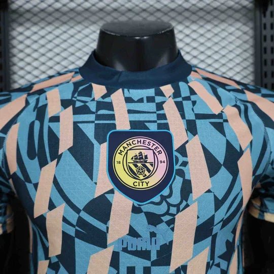Alternative view of Manchester City Blue Retro Style Special Edition Shirt 24-25