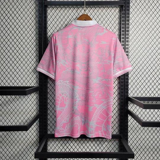 Alternative view of Real Madrid 2023-2024 special edition pink Dragon jersey